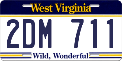 WV license plate 2DM711