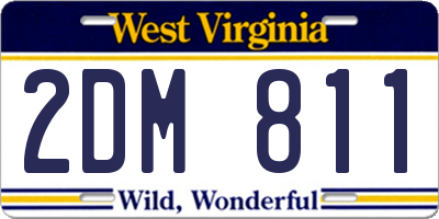 WV license plate 2DM811