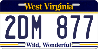 WV license plate 2DM877