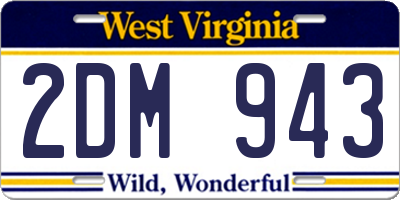 WV license plate 2DM943