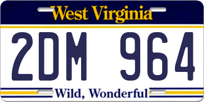 WV license plate 2DM964