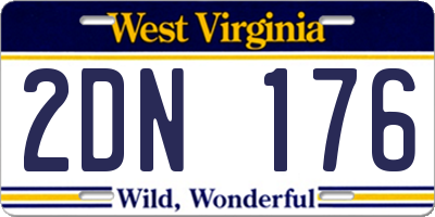 WV license plate 2DN176