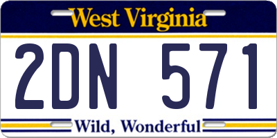 WV license plate 2DN571