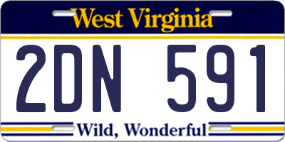 WV license plate 2DN591