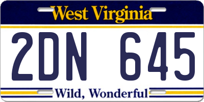 WV license plate 2DN645