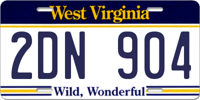 WV license plate 2DN904