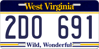 WV license plate 2DO691