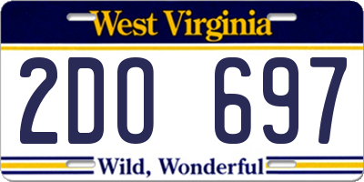 WV license plate 2DO697