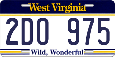 WV license plate 2DO975