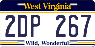 WV license plate 2DP267