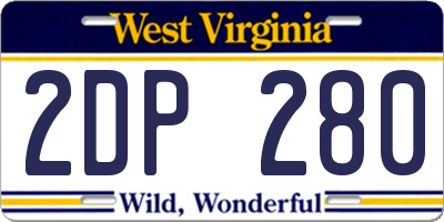 WV license plate 2DP280