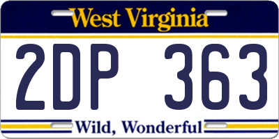 WV license plate 2DP363