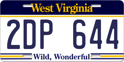 WV license plate 2DP644