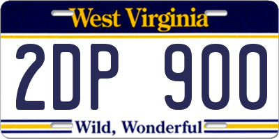 WV license plate 2DP900