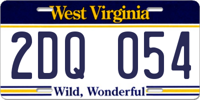 WV license plate 2DQ054