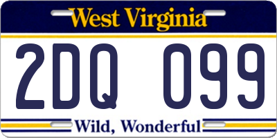 WV license plate 2DQ099
