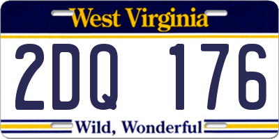 WV license plate 2DQ176