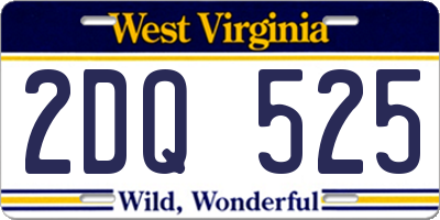 WV license plate 2DQ525