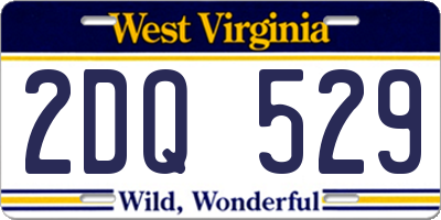 WV license plate 2DQ529