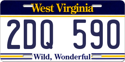 WV license plate 2DQ590