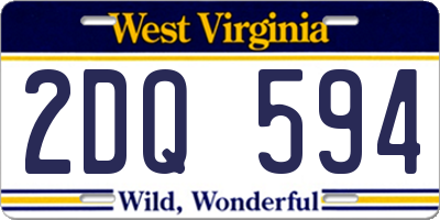 WV license plate 2DQ594
