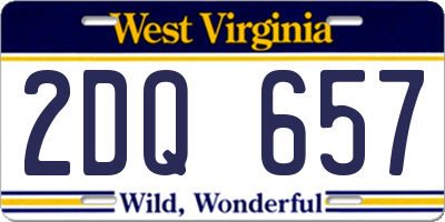 WV license plate 2DQ657