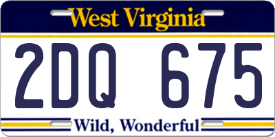 WV license plate 2DQ675