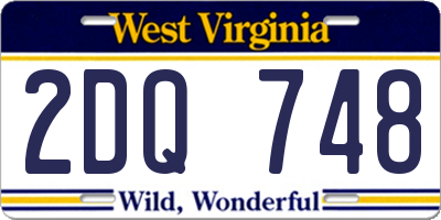 WV license plate 2DQ748