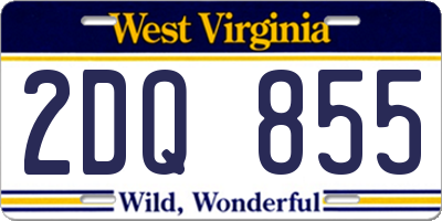 WV license plate 2DQ855