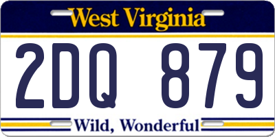 WV license plate 2DQ879