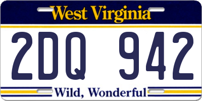 WV license plate 2DQ942