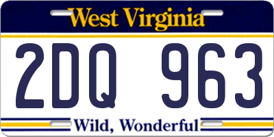 WV license plate 2DQ963