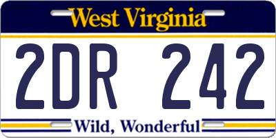 WV license plate 2DR242