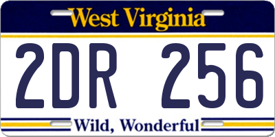 WV license plate 2DR256