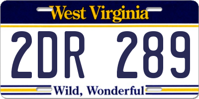 WV license plate 2DR289