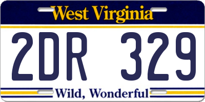 WV license plate 2DR329