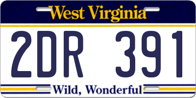 WV license plate 2DR391