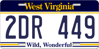 WV license plate 2DR449