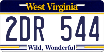 WV license plate 2DR544