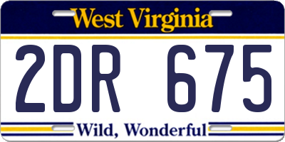WV license plate 2DR675