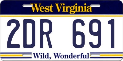 WV license plate 2DR691