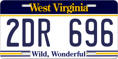 WV license plate 2DR696