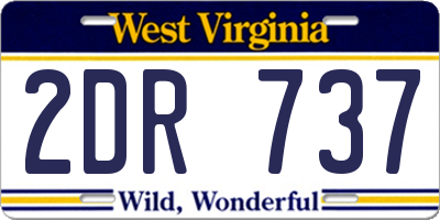 WV license plate 2DR737