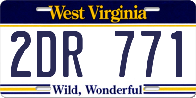 WV license plate 2DR771