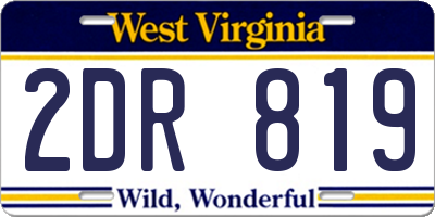 WV license plate 2DR819