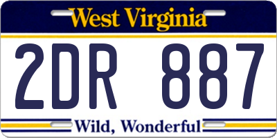 WV license plate 2DR887