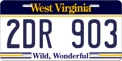 WV license plate 2DR903