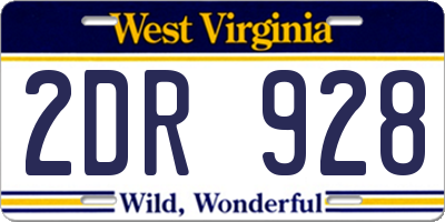 WV license plate 2DR928