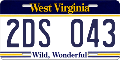 WV license plate 2DS043