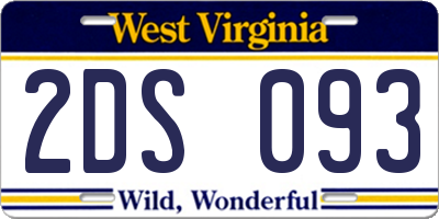 WV license plate 2DS093
